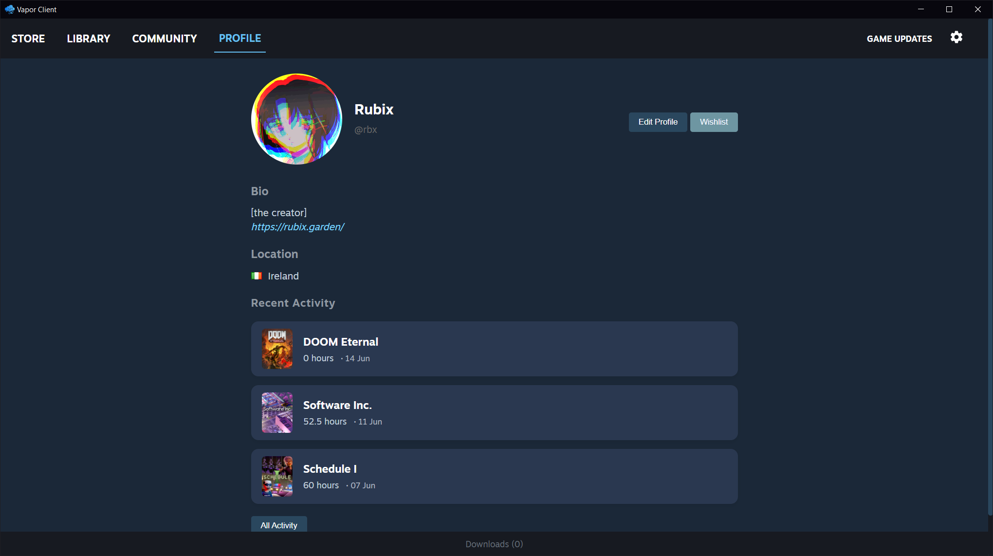 Profile tab